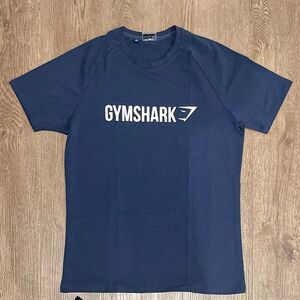 Gymshark Mens Navy Blue Fitted Micro Print Block Infill T-Shirt Large